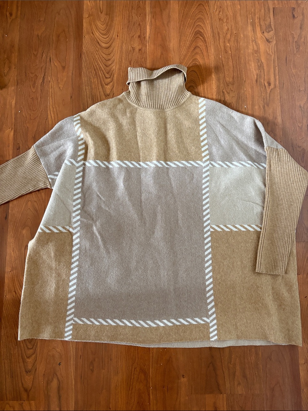 Turtleneck Poncho Sweater